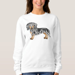 Schwarz und Tan Dapple Kurzhaar Dachshund Süßer Hu Sweatshirt