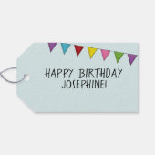 Schwarz und Tan Deutscher Schäferhund farbenfroh G Geschenkanhänger (Rückseite Horizontal)