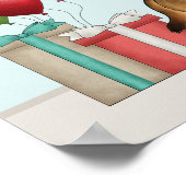 Schwarz und Tan Deutscher Schäferhund farbenfroh G Poster (Ecke)