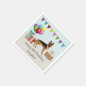 Schwarz und Tan Deutscher Schäferhund farbenfroh G Serviette (Ecke)