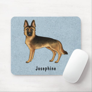 Schwarz und Tan Deutscher Schäferhund und benutzer Mousepad