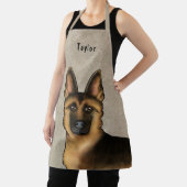 Schwarz und Tan Deutscher Schäferkopf und Name Bei Schürze (InSitu)