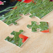 Schwarz und Tan Doberman Pinscher in Roten Blume Puzzle (Seite)