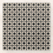 Schwarz und Tan Glasuntersetzer (Vorderseite)