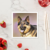 Schwarz und Tan GSD Serviette (Beispiel)