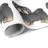 Schwarz und Tan Havanese Niedlich Cartoon Dog Must Geschenkpapier (Rolleneckpunkt)