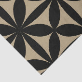 Schwarz und Tan Moderne / Retro-Print Seidenpapier (Ausschnitt)