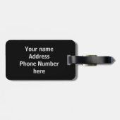 Schwarz und Tan Personalisiert Gepäckanhänger (Rückseite horizontal)