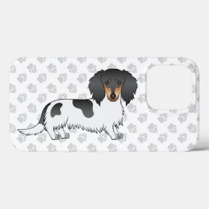 Schwarz und Tan Piebald Langhaar Dachshund Hund Case-Mate iPhone Hülle