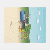 Schwarz und Tan Rottweiler mit Agility Fleecedecke (Vorderseite (Horizontal))