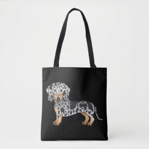 Schwarz und Tannengestell gefleckt Kurzhaar-Dachsh Tasche