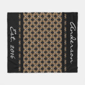 Schwarz und Taupe Art Deco Fans - Personalisiert Fleecedecke (Vorderseite (Horizontal))