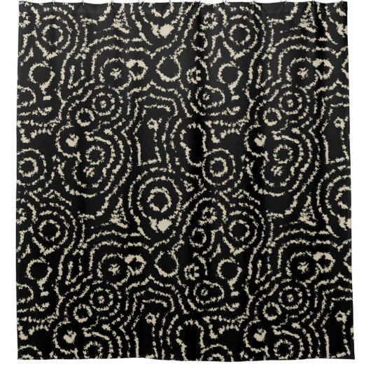 Schwarz und Taupe Duschvorhang (Vorderseite)