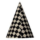 Schwarz und Taupe kariert Partyhütchen (Rückseite)