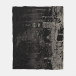 Schwarz und Taupe Skyline Venedig Italien Fleecedecke