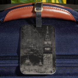 Schwarz und Taupe Skyline Venedig Italien Gepäckanhänger
