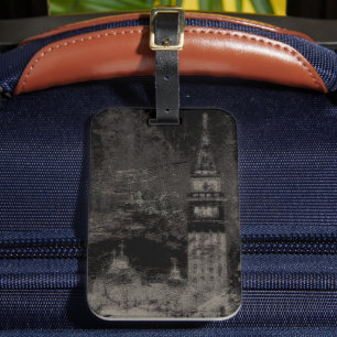 Schwarz und Taupe Skyline Venedig Italien Gepäckanhänger