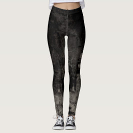 Schwarz und Taupe Skyline Venedig Italien Leggings