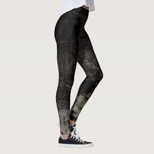 Schwarz und Taupe Skyline Venedig Italien Leggings (Rechts)