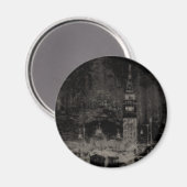 Schwarz und Taupe Skyline Venedig Italien Magnet (Vorderseite/Rückseite)