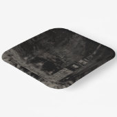 Schwarz und Taupe Skyline Venedig Italien Pappteller (Gewinkelt)