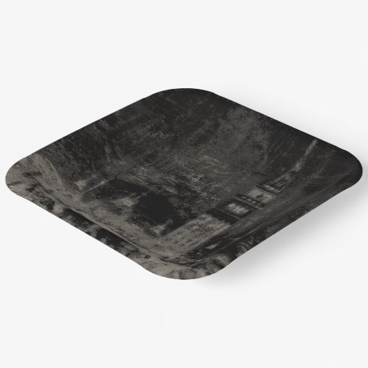 Schwarz und Taupe Skyline Venedig Italien Pappteller (Gewinkelt)