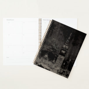 Schwarz und Taupe Skyline Venedig Italien Planer