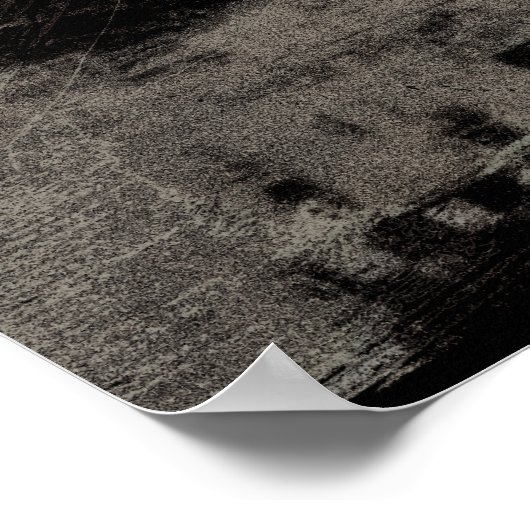 Schwarz und Taupe Skyline Venedig Italien Poster (Ecke)