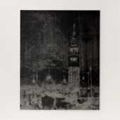 Schwarz und Taupe Skyline Venedig Italien Puzzle (Vertikal)