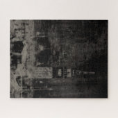 Schwarz und Taupe Skyline Venedig Italien Puzzle (Horizontal)