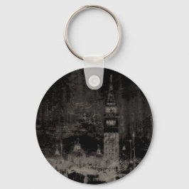 Schwarz und Taupe Skyline Venedig Italien Schlüsselanhänger