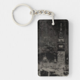 Schwarz und Taupe Skyline Venedig Italien Schlüsselanhänger
