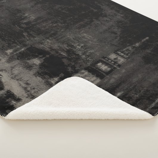 Schwarz und Taupe Skyline Venedig Italien Sherpadecke (3/4)