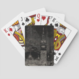 Schwarz und Taupe Skyline Venedig Italien Spielkarten