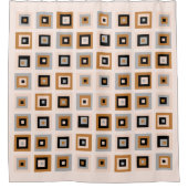 Schwarz und Terracotta Mitte des Jahrhunderts Quad Duschvorhang (Vorderseite)