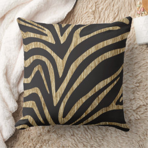 Schwarz und texturiert von weißem Zebra Kissen