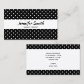 Schwarz und Tiny White Polka Dot Massage Therapeut Visitenkarte (Vorne/Hinten)