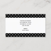 Schwarz und Tiny White Polka Dot Massage Therapeut Visitenkarte (Rückseite)