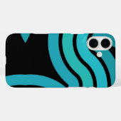Schwarz und Türkis Case-Mate iPhone Hülle (Rückseite (Horizontal))