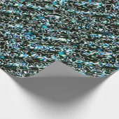 Schwarz und Türkis Cheetah Print Geschenkpapier (Ecke)