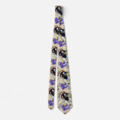 Schwarz und Violet - Kandinsky Krawatte (Rückseite)