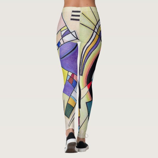 Schwarz und Violet - Kandinsky Leggings (Rückseite)