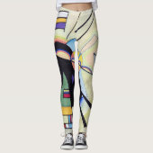 Schwarz und Violet - Kandinsky Leggings (Vorderseite)