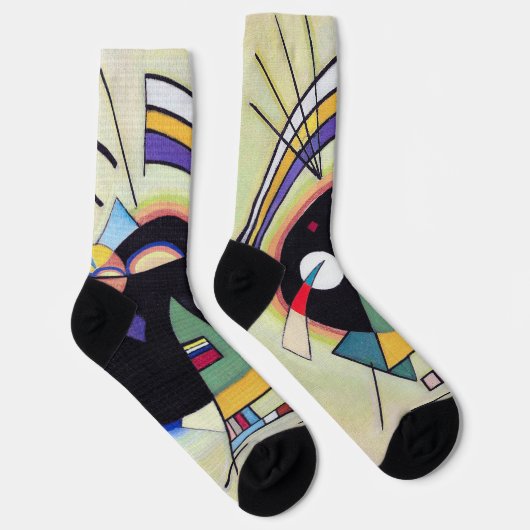Schwarz und Violet - Kandinsky Socken (Rechts)