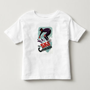 Schwarz und violett gekleideter Skifahrer Kleinkind T-shirt
