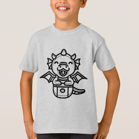 SCHWARZ UND WEISS #13 - Kleiner Drache in meiner T T-Shirt (Vorderseite)