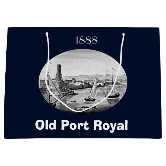 Schwarz und Weiß 1888 Old Port Royal Jamaica Große Geschenktüte (Vorderseite)