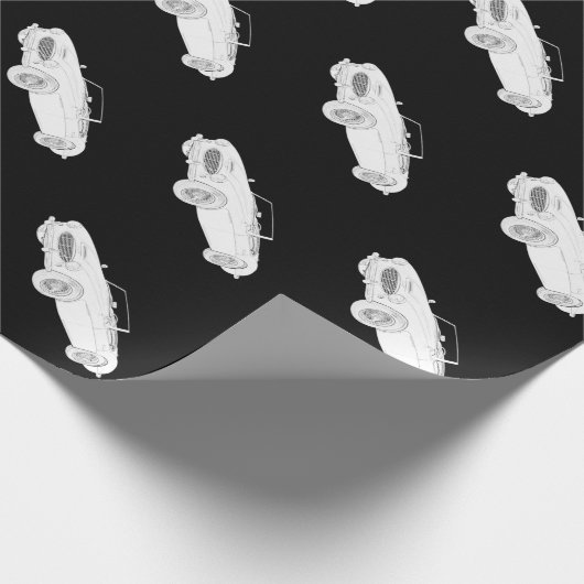 Schwarz und Weiß 1960 Austin-Healey Rendering Geschenkpapier (Ecke)