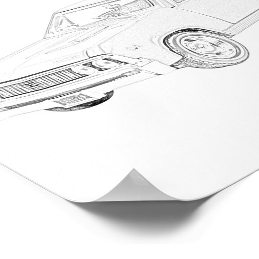 Schwarz und Weiß 1967 Chevy Chevelle Wall Poster (Ecke)