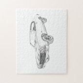 Schwarz und Weiß 1970 Chevrolet Chevelle Zeichnend Puzzle (Vertikal)